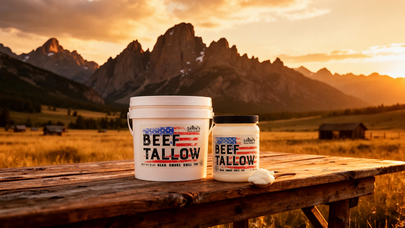 Rocky Mountain landscape with premium beef tallow